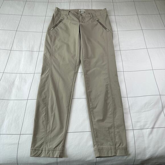 L.L. Bean Pants Womens 2 Cream Khaki Cresta Trail Slim Leg Hiking Outdoor Active - Picture 1 of 10